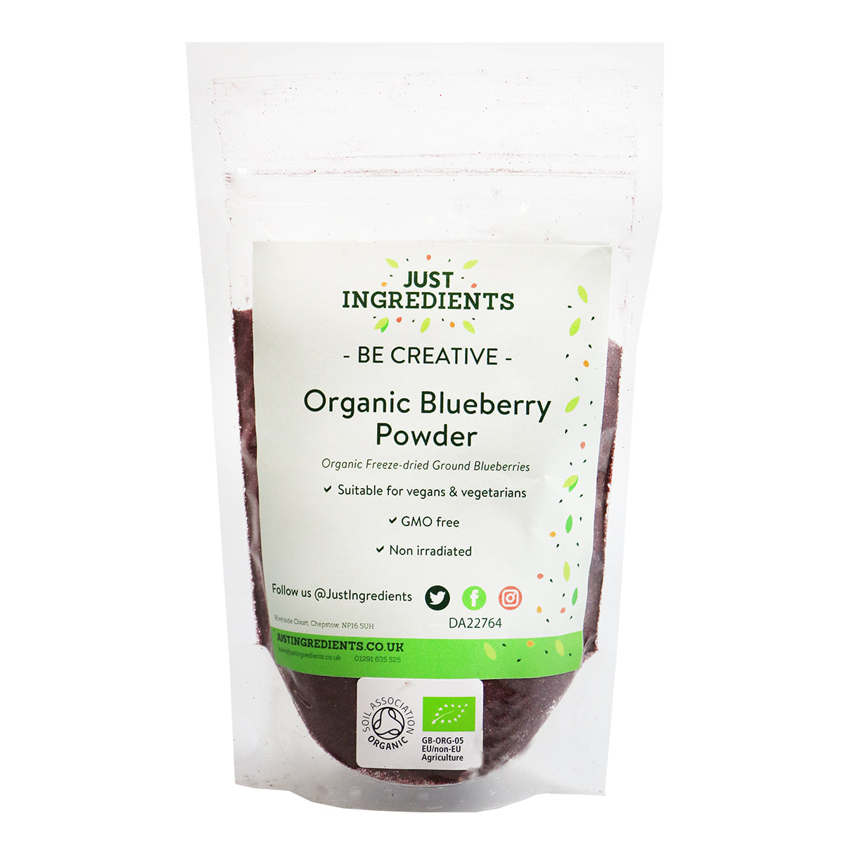 JustIngredients Organic Blueberry Powder